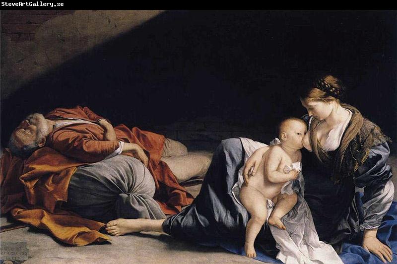 Orazio Gentileschi Dimensions and material of painting